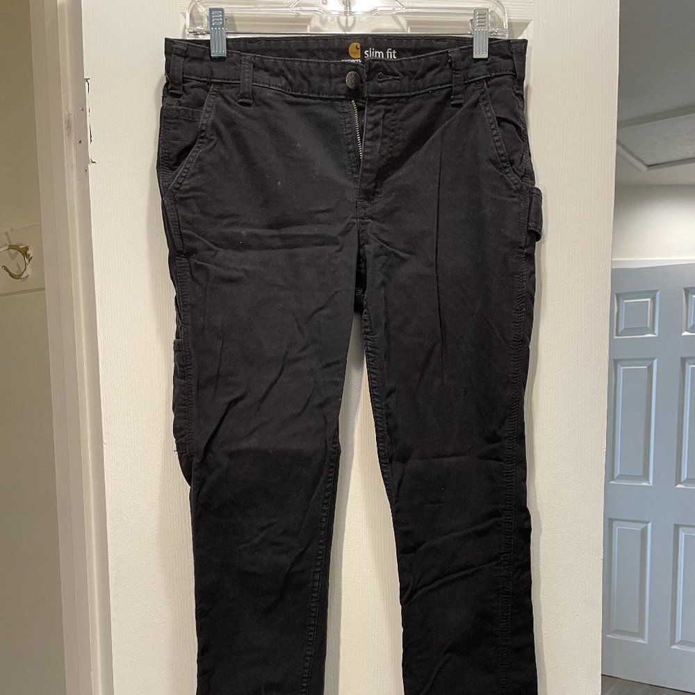 Women's Carhartt Slim Fit Black Work Pants